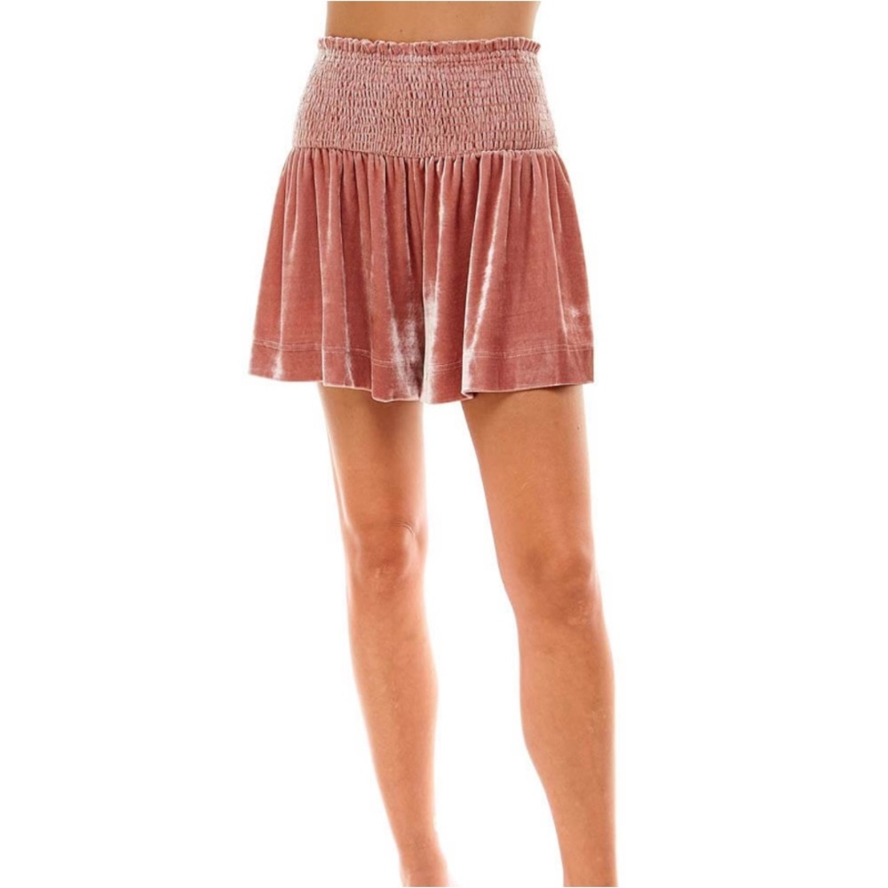 TCEC Velvet Smocked Shorts